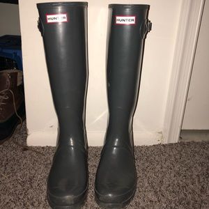 Gray Tall Hunter Boots